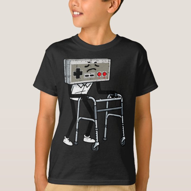 Old Gaming Controller Walker Funny Gamer Men Women T-Shirt (Front)