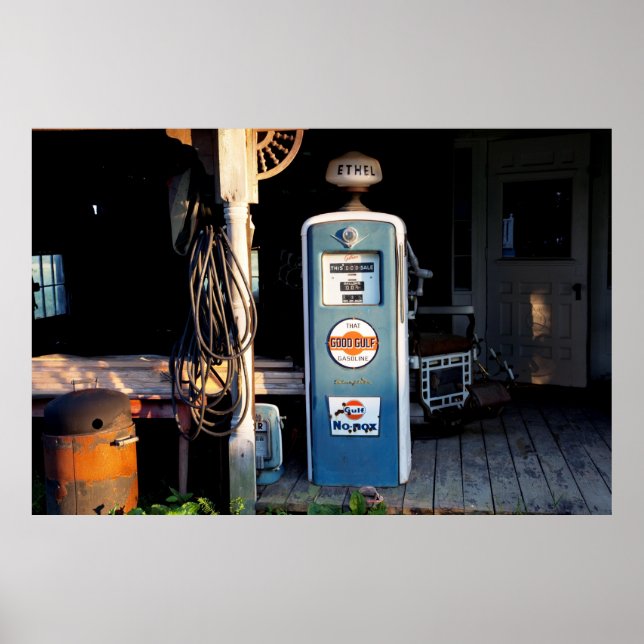 Old gas pump photo poster (Front)