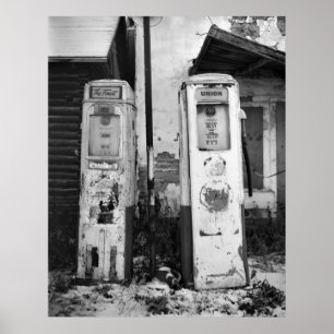 Old Gas Pumps Poster