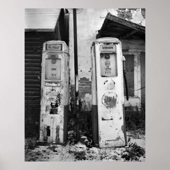 Old Gas Pumps Poster (Front)