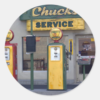Old Gas Station Classic Round Sticker