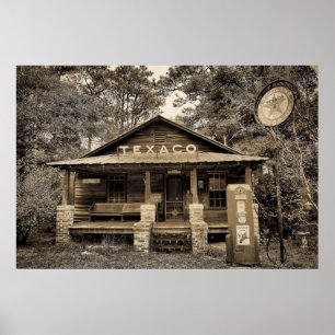 Old Gas Station Poster