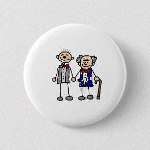 Old Gay Couple 6 Cm Round Badge