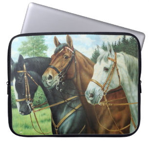 Old German Horse Oil Painting Portrait from 1924 Laptop Sleeve