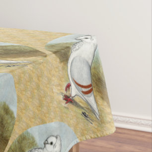 Old German Owl In the Round Tablecloth