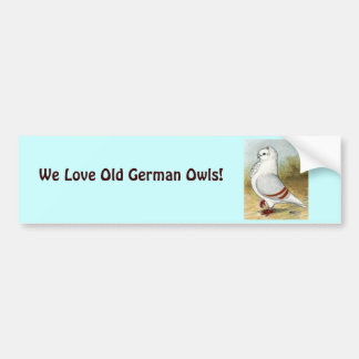 Old German Owl Standing Tall Bumper Sticker
