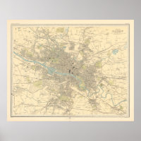 Old Glasgow Scotland Map (1912) 