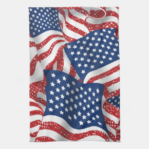 Old Glory All American - USA Flag - Celebration Tea Towel