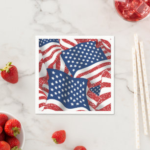 Old Glory All American - USA Flag - July 4th Napkin
