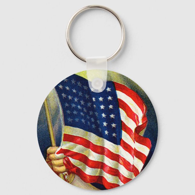 Old Glory American Flag Key Ring (Front)