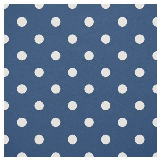 Old Glory Blue White Polka Dots Fabric (Swatch)