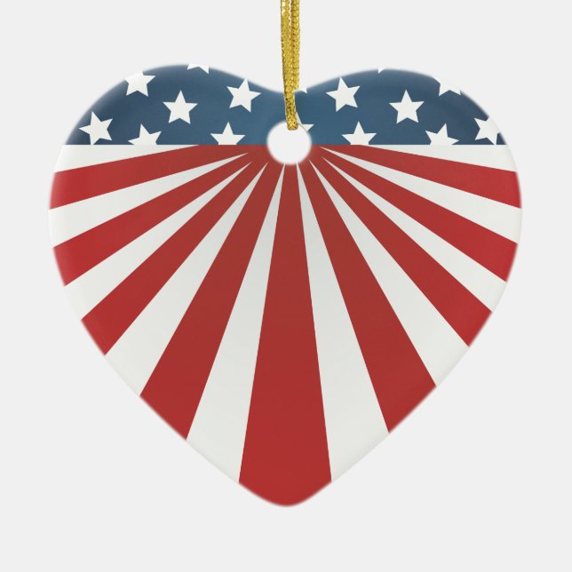 old glory ceramic tree decoration (Front)