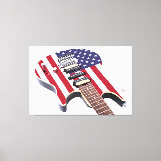 OLD GLORY ELECTRIC GUITAR 40x60 Canvas Print