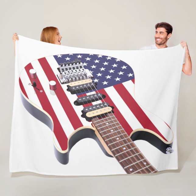 OLD GLORY ELECTRIC GUITAR FLEECE BLANKET (In Situ)