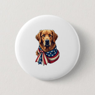 Old Glory Golden Retriever Vintage Shirt 2 6 Cm Round Badge