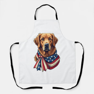 Old Glory Golden Retriever Vintage Shirt 2 Apron