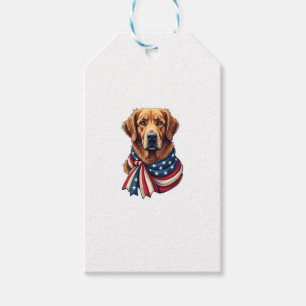 Old Glory Golden Retriever Vintage Shirt 2 Gift Tags