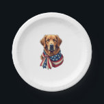 Old Glory Golden Retriever Vintage Shirt 2 Paper Plate<br><div class="desc">Old Glory Golden Retriever Vintage Shirt 2</div>