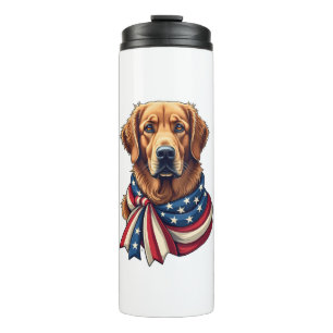 Old Glory Golden Retriever Vintage Shirt 2 Thermal Tumbler