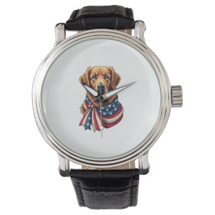 Old Glory Golden Retriever Vintage Shirt 2 Watch