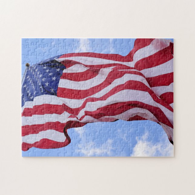 Old Glory in the Breeze - 11x14 - 252 pcs. Jigsaw Puzzle (Horizontal)