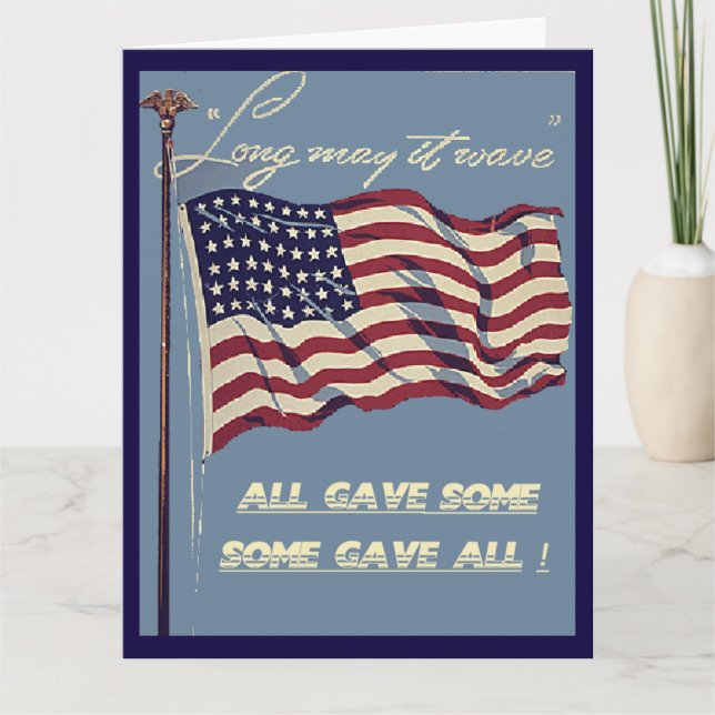 Old Glory, Long May It Wave Big Greeting Card (Front)
