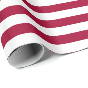 Old Glory Red 1” Stripe Wrapping Paper