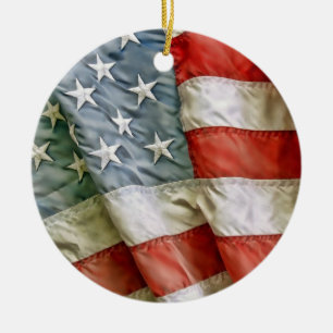 Old Glory Stars & Stripes Ceramic Tree Decoration