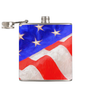 Old Glory Vinyl Wrapped Flask, 6 oz. Hip Flask