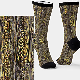 Old Gnarly Wood Bark Texture Socks