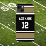 Old Gold Black and White Sports Stripe  iPhone 15 Case<br><div class="desc">Great item for the New Orleans fan in your life. Old Gold,  Black and White football jersey style stripe design. The colours we have chosen for this series of cases will match your favourite teams colours,  we just can't mention them here. Perfect gift for football fans.</div>