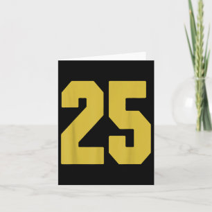 Old Gold Black Number 25 Jersey Player Uniform #25 Card