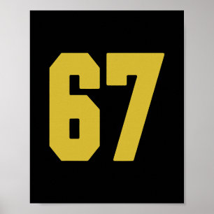 Old Gold Black Number 67 Jersey Player Uniform #67 Poster
