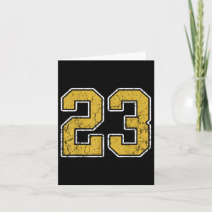Old Gold Black White Sports Number 23 Jersey Unifo Card