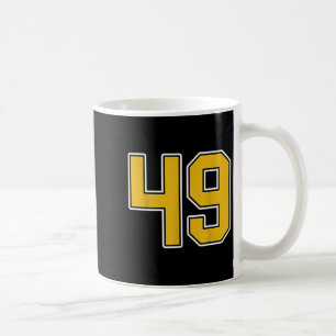 Old Gold Black White Sports Number 49 Jersey Unifo Coffee Mug