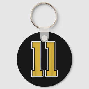 Old Gold Black White Srts Number 11 Jersey Uniform Key Ring