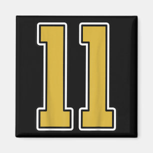 Old Gold Black White Srts Number 11 Jersey Uniform Magnet