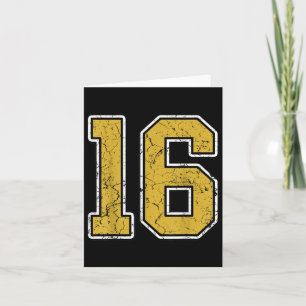 Old Gold Black White Srts Number 16 Jersey Uniform Card