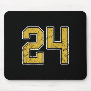 Old Gold Black White Srts Number 24 Jersey Uniform Mouse Pad