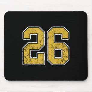 Old Gold Black White Srts Number 26 Jersey Uniform Mouse Pad