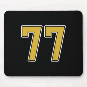 Old Gold Black White Srts Number 77 Jersey Uniform Mouse Pad
