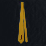 old gold colour  with monogram tie<br><div class="desc">This classic solid colour "old gold" tie features a brown "J" and is ready for personalisation with your initials thanks to the work of designer Alma Wad.</div>