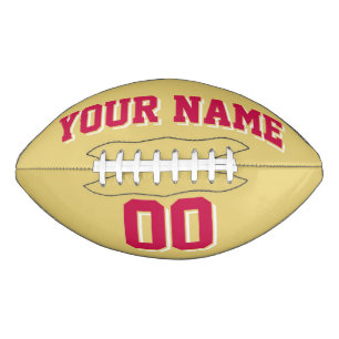 OLD GOLD CRIMSON RED AND WHITE Custom Football