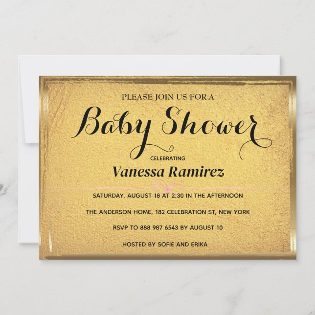 Old gold elegance invitation (Front)
