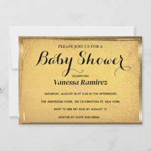 Old gold elegance invitation