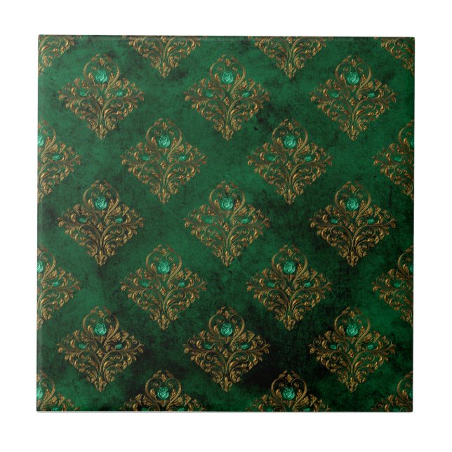 Old Gold Emerald Tile (Front)