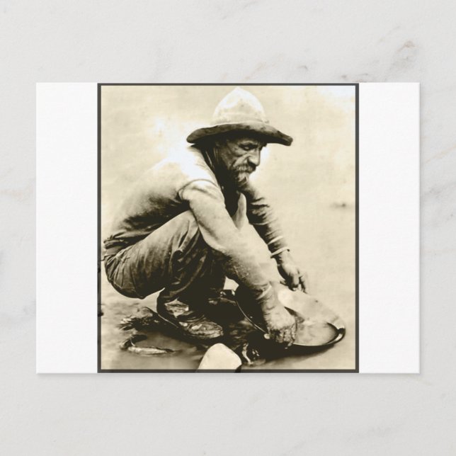 Old Gold Miner Western Prospector Postcard (Front)