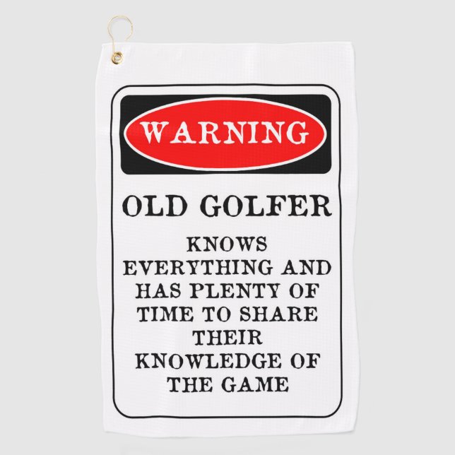 Old Golfer Golf Towel (Front)