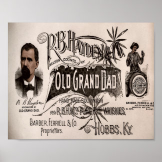 Old Grand Dad Sour Mash Whiskey Poster