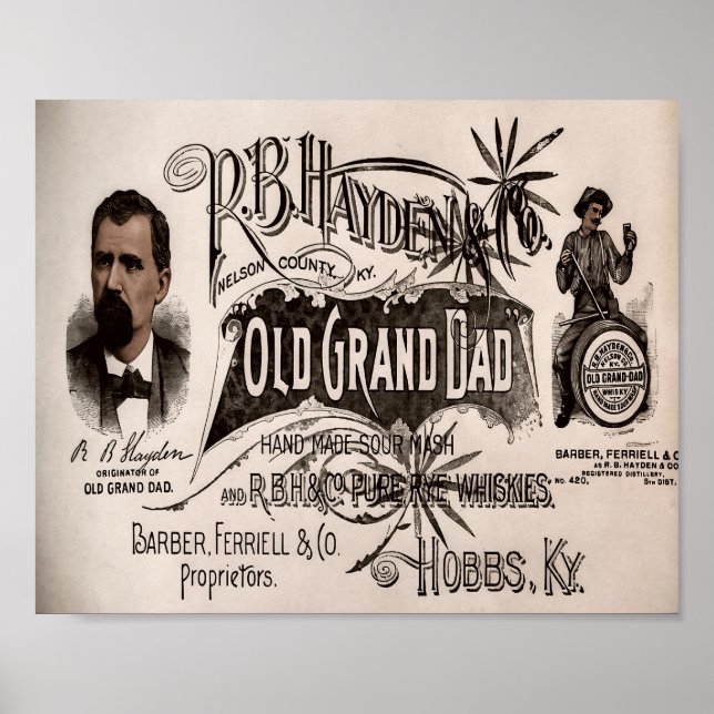 Old Grand Dad Sour Mash Whiskey Poster (Front)